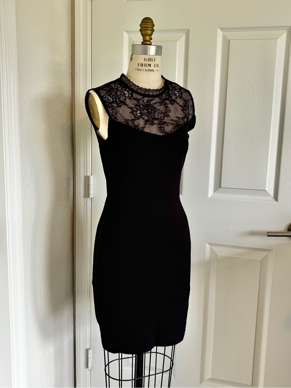 Zara Trafaluc by Zara Black Lace Yoke Bodycon Sleeveless Mini Dress